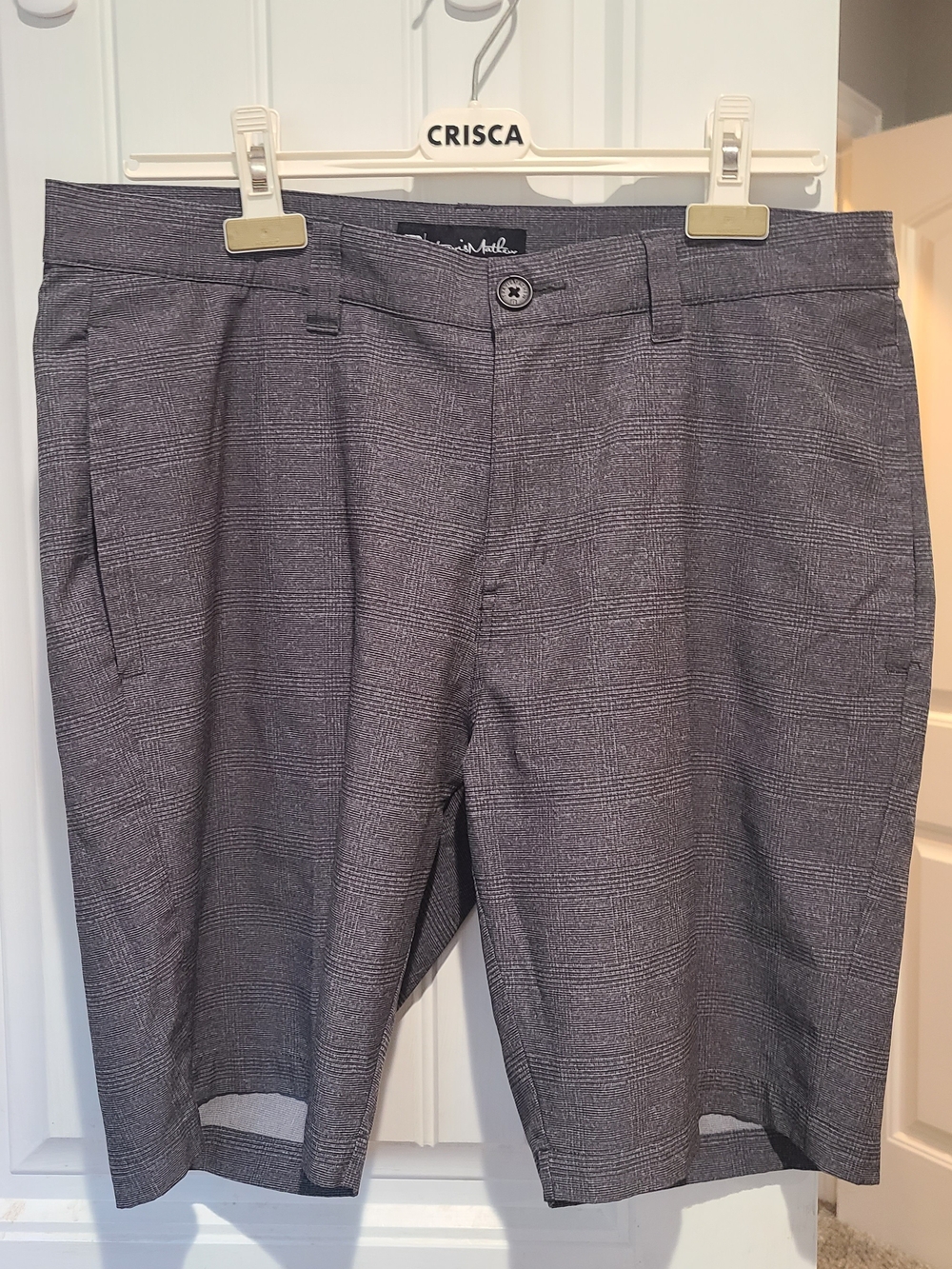 Travis Mathew Light Gray Plaid Shorts